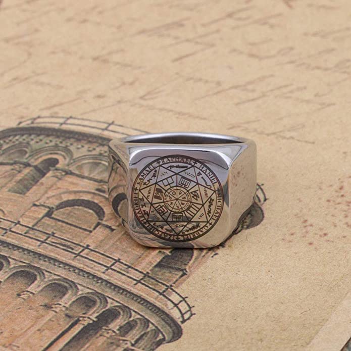7PROTECT -  Titanium Steel Ring | The Seals of The Seven Archangels Protection for Mens (Size : 17, 20, 26) - THE MEN THING
