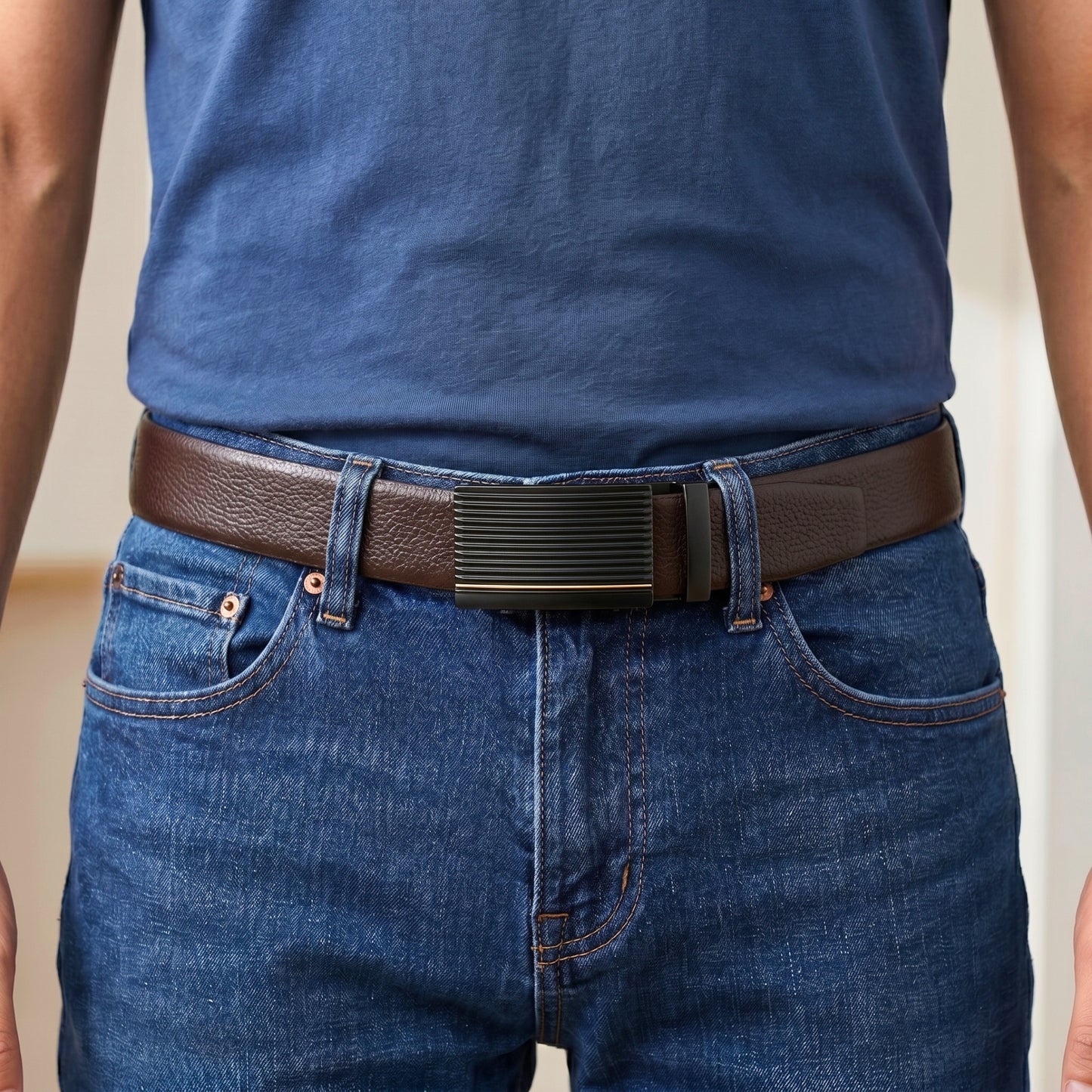 Mens Genuine Leather Belt | 2 in 1 Reversible (Brown & Black) (1 Pc.) - LUXORIC