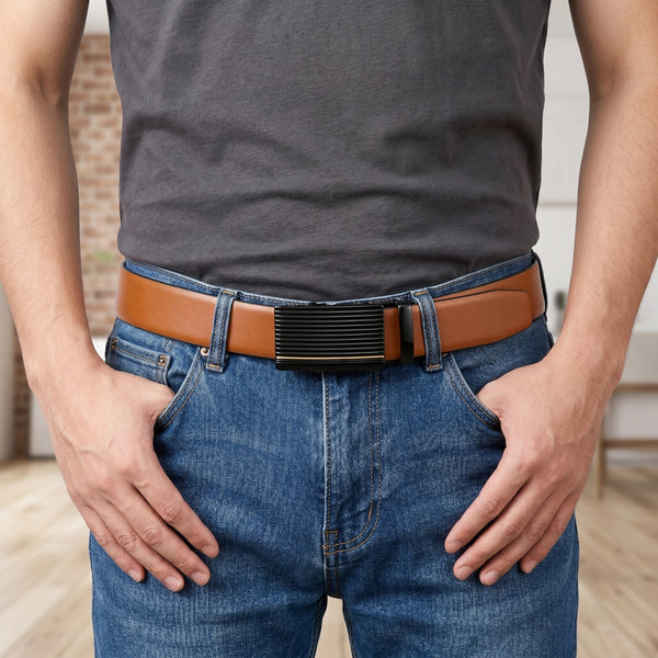 Mens Genuine Leather Belt | 2 in 1 Reversible (Brown & Black) (1 Pc.) - VELARO