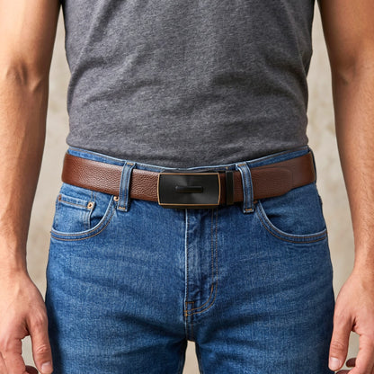 Mens Genuine Leather Belt | 2 in 1 Reversible (Brown & Black) (1 Pc.) - LUXORIC
