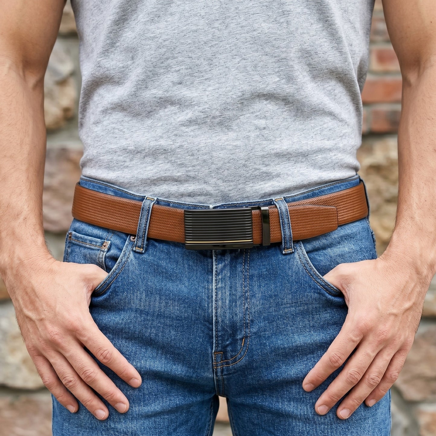 Mens Genuine Leather Belt | 2 in 1 Reversible (Brown & Black) (1 Pc.) - SIGNORA