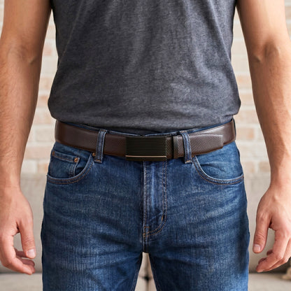 Mens Genuine Leather Belt | 2 in 1 Reversible (Brown & Black) (1 Pc.) - REXVA