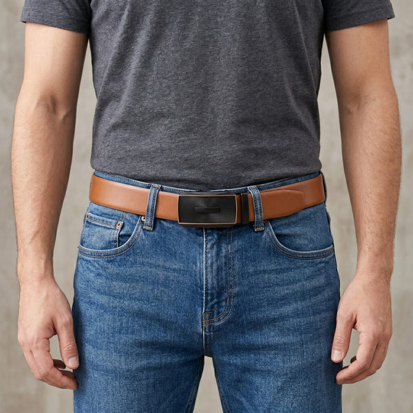 Mens Genuine Leather Belt | 2 in 1 Reversible (Brown & Black) (1 Pc.) - VELARO
