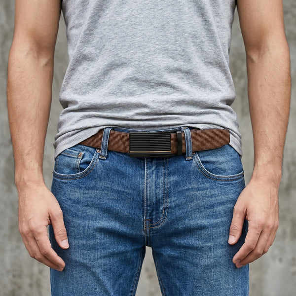 Mens Genuine Leather Belt | 2 in 1 Reversible (Brown & Black) (1 Pc.) - NEXVIOR