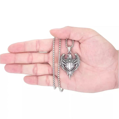 THE MEN THING Alloy The Eagle Pendant with Pure Stainless Steel 24inch Chain for Men, European trending Style - Round Box Chain & Pendant for Men & Boy