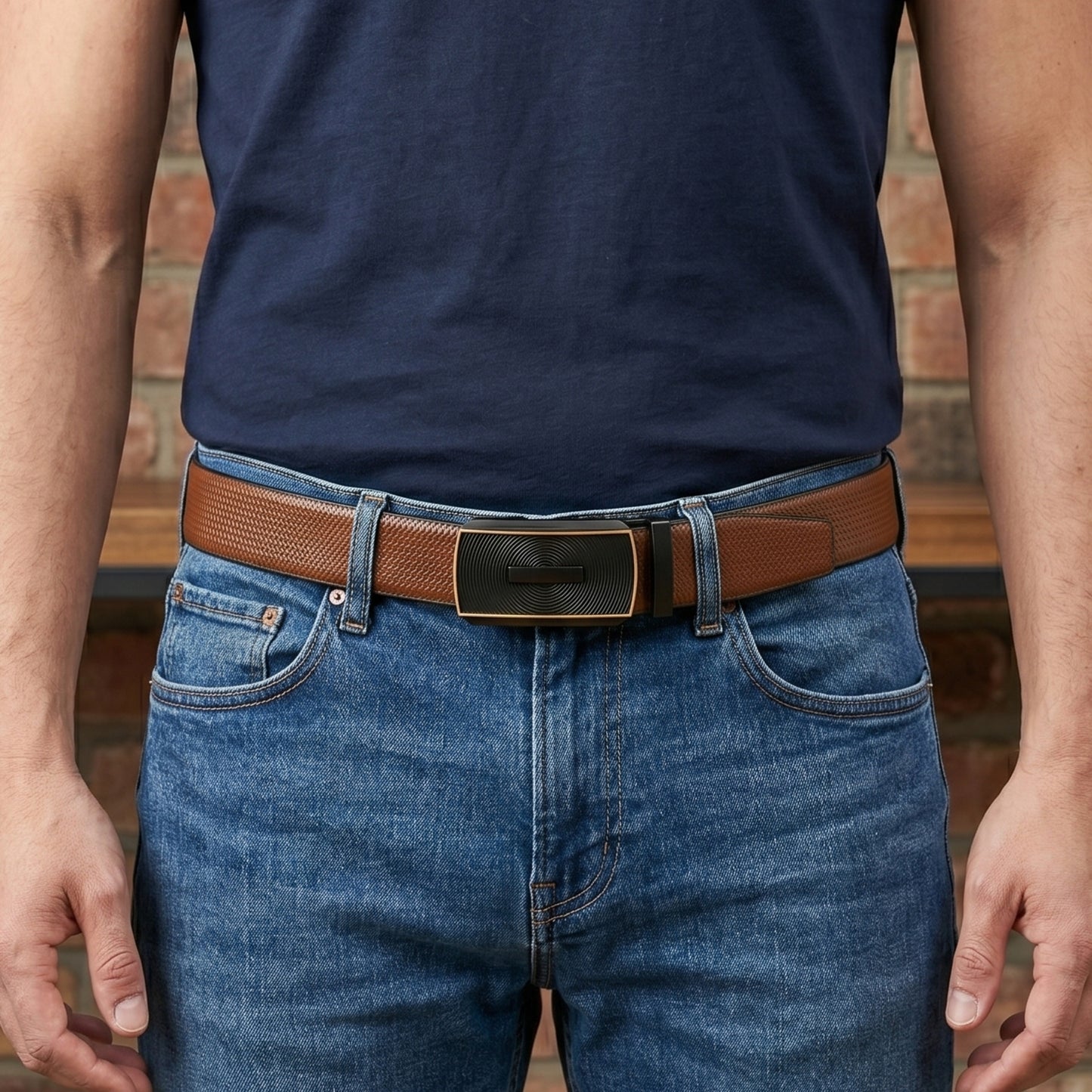Mens Genuine Leather Belt | 2 in 1 Reversible (Brown & Black) (1 Pc.) - SIGNORA