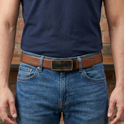 Mens Genuine Leather Belt | 2 in 1 Reversible (Brown & Black) (1 Pc.) - SIGNORA