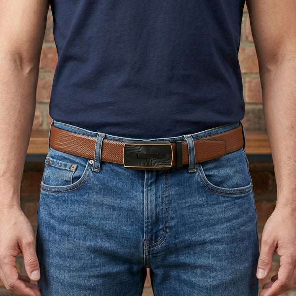 Mens Genuine Leather Belt | 2 in 1 Reversible (Brown & Black) (1 Pc.) - SIGNORA