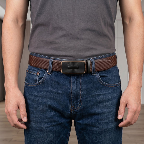 Mens Genuine Leather Belt | 2 in 1 Reversible (Brown & Black) (1 Pc.) - NEXVIOR