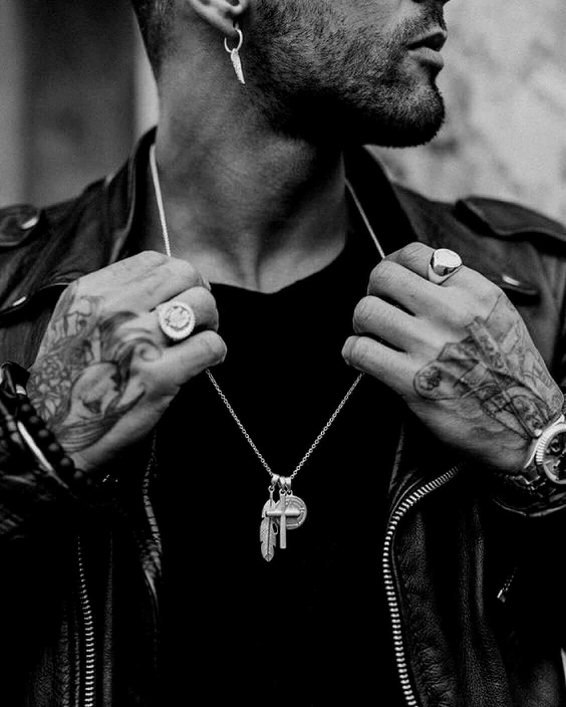 THE MEN THING Chain for Men - 7.2mm Figaro Italian Style Chain Silver