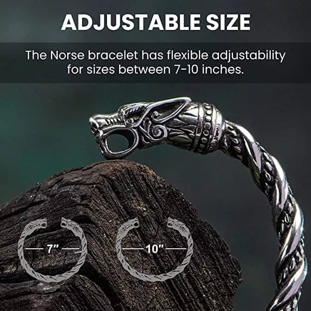 Braided Leather Wolf Bracelet | Viking Warriors