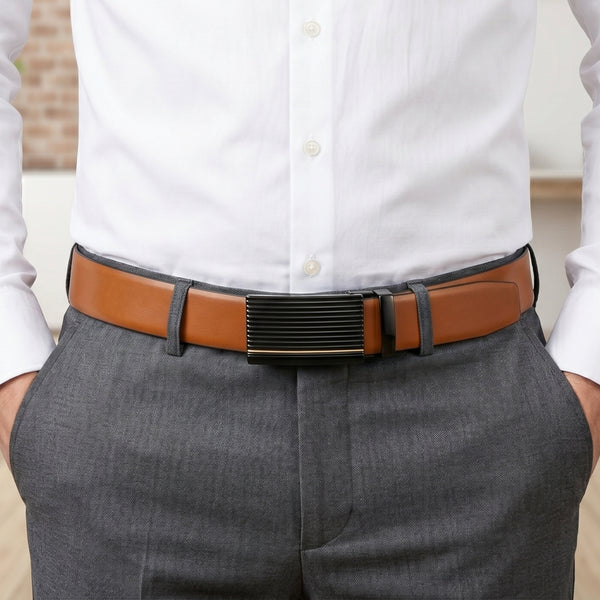 Mens Genuine Leather Belt | 2 in 1 Reversible (Brown & Black) (1 Pc.) - VELARO