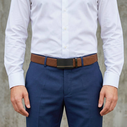 Mens Genuine Leather Belt | 2 in 1 Reversible (Brown & Black) (1 Pc.) - NEXVIOR