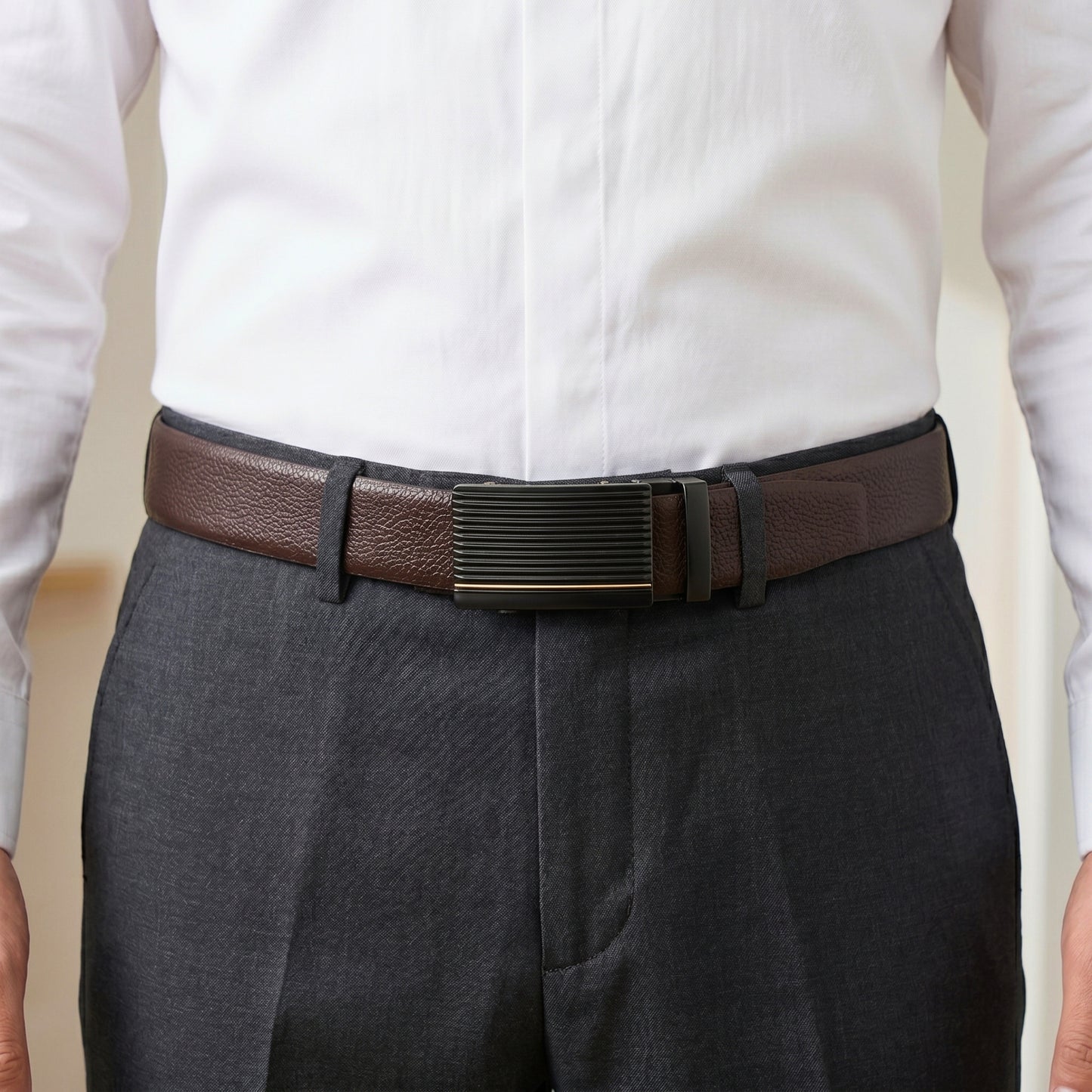 Mens Genuine Leather Belt | 2 in 1 Reversible (Brown & Black) (1 Pc.) - LUXORIC
