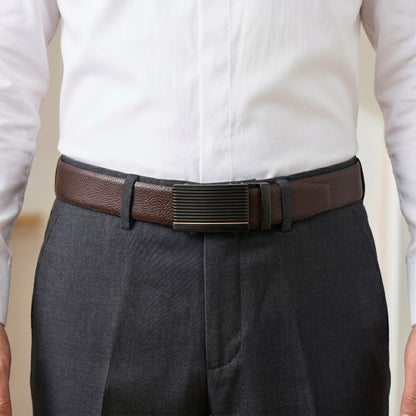 Mens Genuine Leather Belt | 2 in 1 Reversible (Brown & Black) (1 Pc.) - LUXORIC