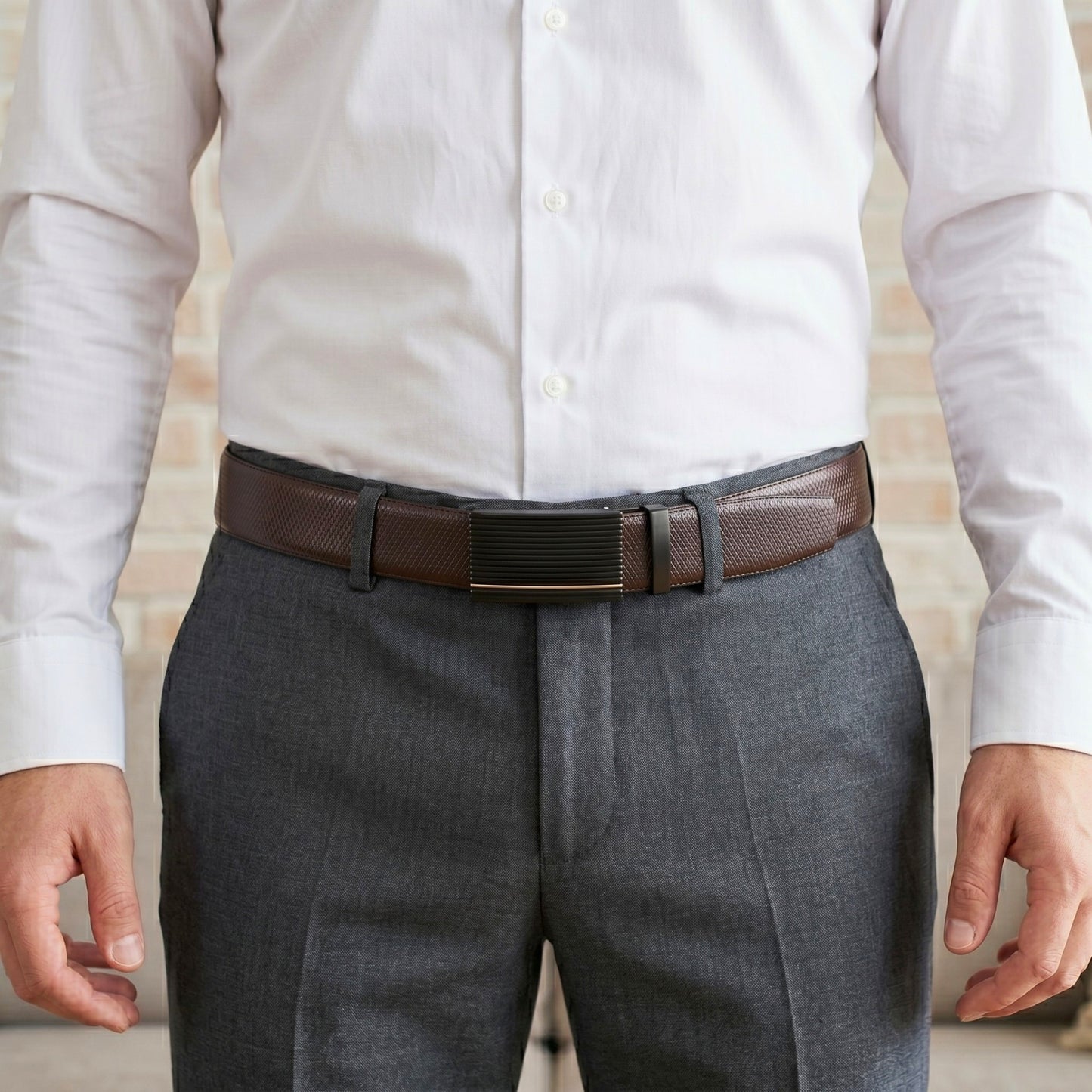 Mens Genuine Leather Belt | 2 in 1 Reversible (Brown & Black) (1 Pc.) - REXVA