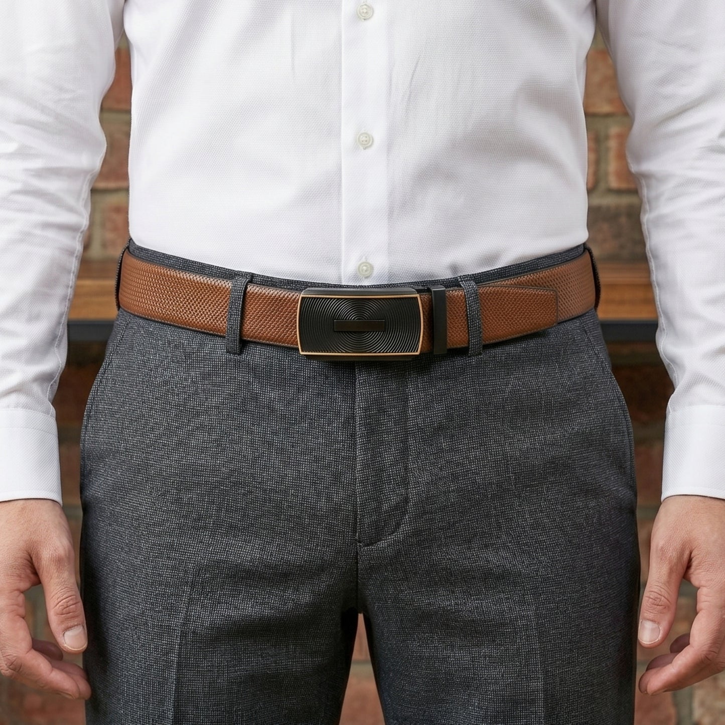Mens Genuine Leather Belt | 2 in 1 Reversible (Brown & Black) (1 Pc.) - SIGNORA