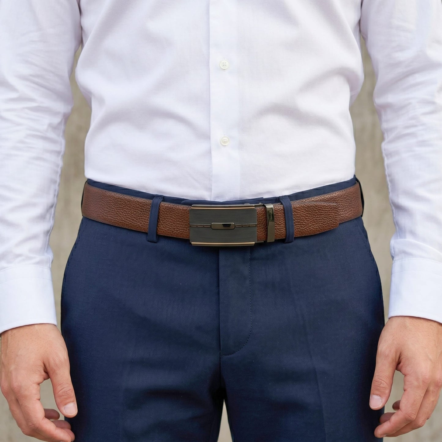 Mens Genuine Leather Belt | 2 in 1 Reversible (Brown & Black) (1 Pc.) - LUXORIC
