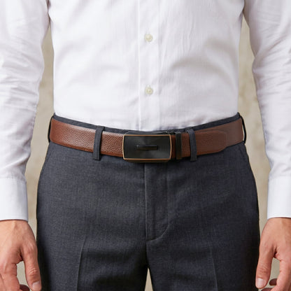Mens Genuine Leather Belt | 2 in 1 Reversible (Brown & Black) (1 Pc.) - LUXORIC
