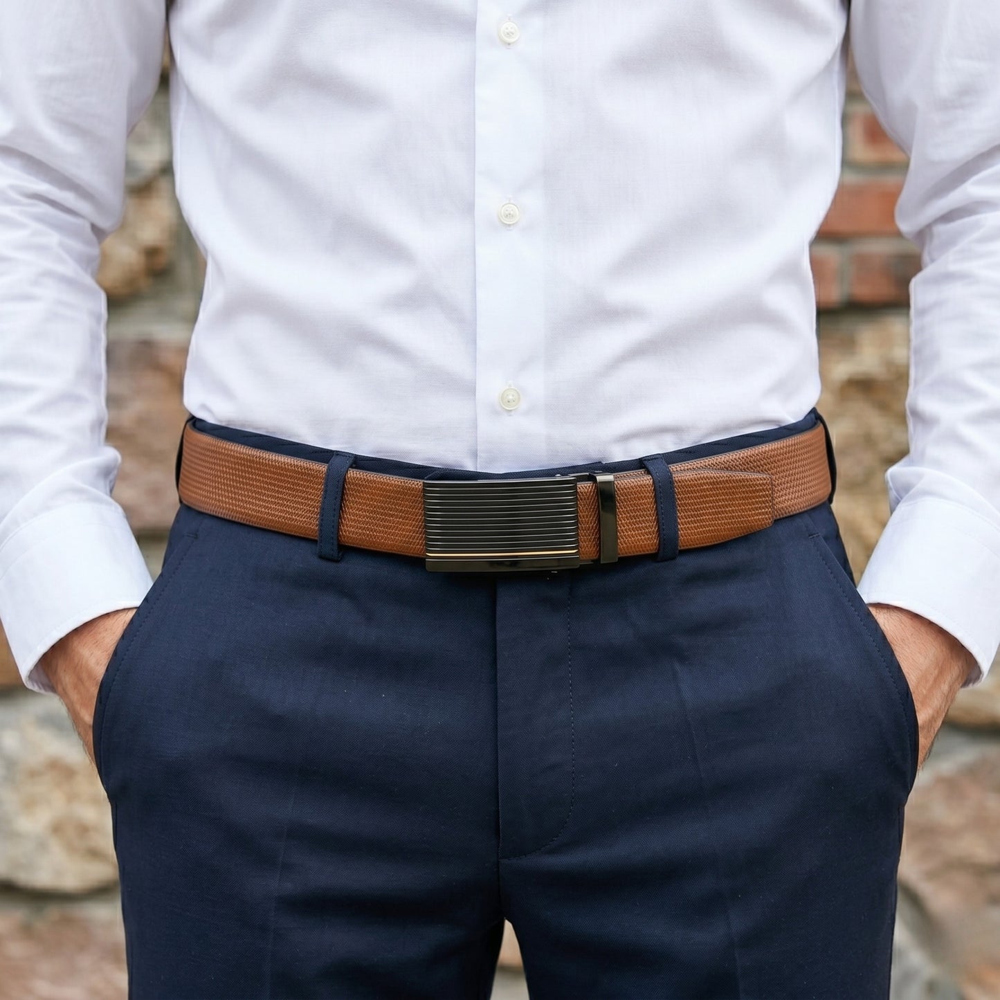 Mens Genuine Leather Belt | 2 in 1 Reversible (Brown & Black) (1 Pc.) - SIGNORA
