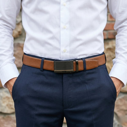 Mens Genuine Leather Belt | 2 in 1 Reversible (Brown & Black) (1 Pc.) - SIGNORA