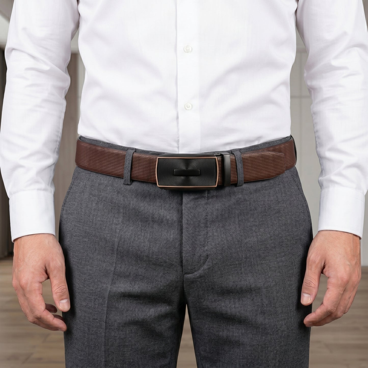 Mens Genuine Leather Belt | 2 in 1 Reversible (Brown & Black) (1 Pc.) - NEXVIOR