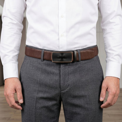 Mens Genuine Leather Belt | 2 in 1 Reversible (Brown & Black) (1 Pc.) - NEXVIOR