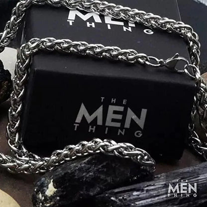 THE MEN THING 5mm Spiga Chain Stainless Steel 21.5inch for Men & Boys