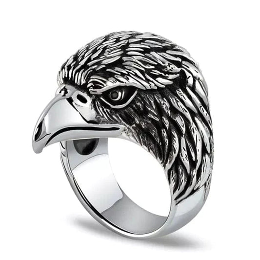 Eagle Head Ring for Men Luxury Pure Titanium Steel Ring Jewellery