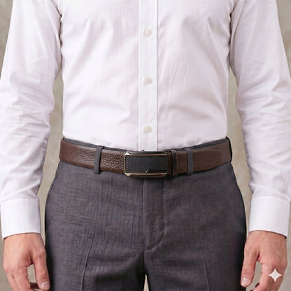 Mens Genuine Leather Belt | 2 in 1 Reversible (Brown & Black) (1 Pc.) - LUXORIC