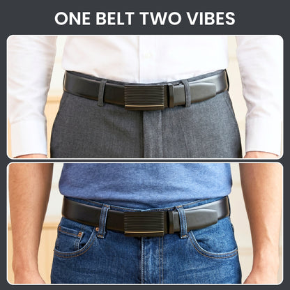 Mens Genuine Leather Belt | 2 in 1 Reversible (Black & Brown) (1 Pc.) - VELARO