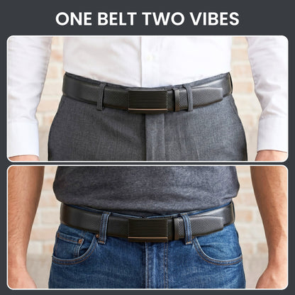 Mens Genuine Leather Belt | 2 in 1 Reversible (Black & Brown) (1 Pc.) - REXVA