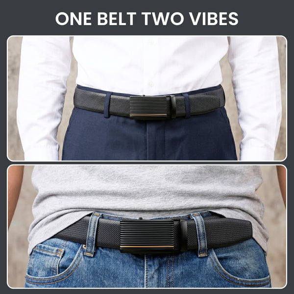 Mens Genuine Leather Belt | 2 in 1 Reversible (Black & Brown) (1 Pc.) - SIGNORA