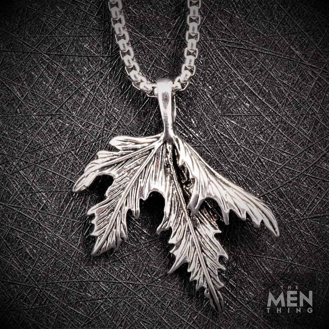 Folded-Leaf -Alloy Leaf Pendant With Pure Stainless Steel 24Inch Round Box Chain European Trending