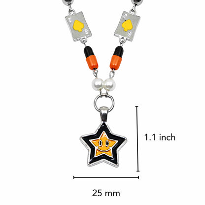 ACE FLAME STAR - 25mm Titanium Steel Pendant with 19 to 21inch 6mm Adjustable Cable Chain for Men & Boys — SS Pendant/ Necklace for Men | THE MEN THING