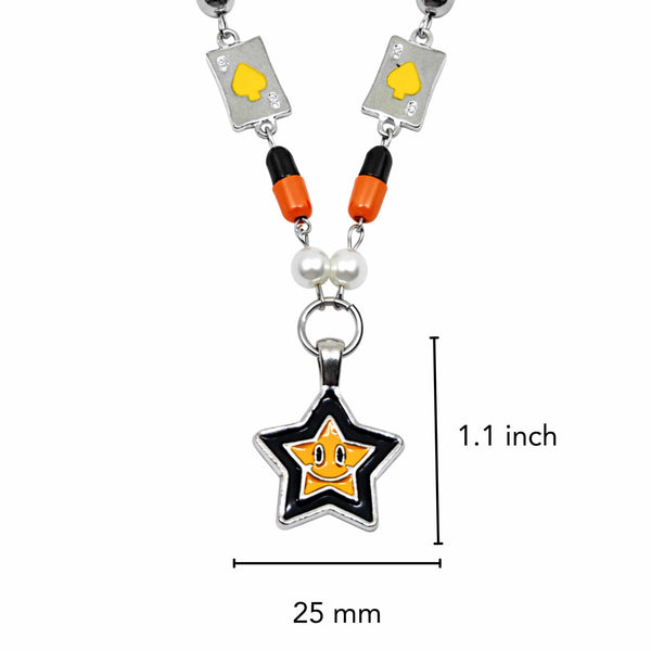 ACE FLAME STAR - 25mm Titanium Steel Pendant with 19 to 21inch 6mm Adjustable Cable Chain for Men & Boys