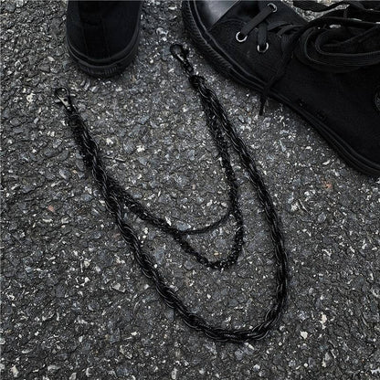 AEGIS CHAIN BLACK - 3pcs Alloy Multi-Layer Long Biker Chain For Jeans with Lobster Clasps for Men & Boys - 36 inch - THE MEN THING