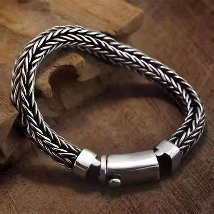 AEROGRIP - 12mm Pure Stainless Steel Bracelet, Biker Punk Style Bracelet for Men & Boy (8 inch) - THE MEN THING