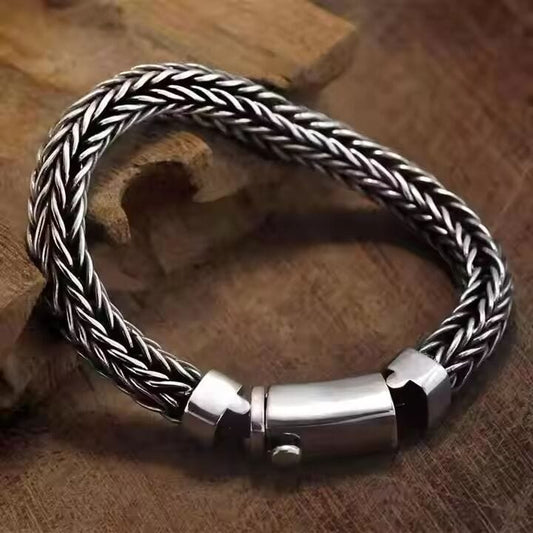AEROGRIP - 12mm Pure Stainless Steel Bracelet, Biker Punk Style Bracelet for Men & Boy (8 inch) - THE MEN THING