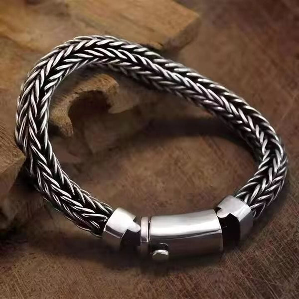 AEROGRIP - 12mm Pure Stainless Steel Bracelet, Biker Punk Style Bracelet for Men & Boy (8 inch)