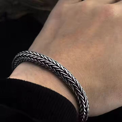 AEROGRIP - 12mm Pure Stainless Steel Bracelet, Biker Punk Style Bracelet for Men & Boy (8 inch) - THE MEN THING