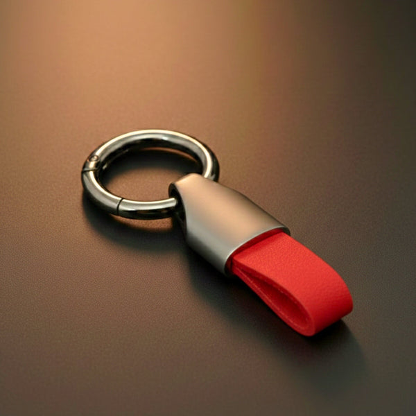 AEROLOOP - RED & MATTE GRAY - Stainless Steel Keychain for Men & Boy