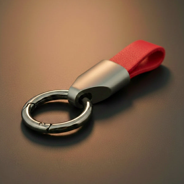 AEROLOOP - RED & MATTE GRAY - Stainless Steel Keychain for Men & Boy