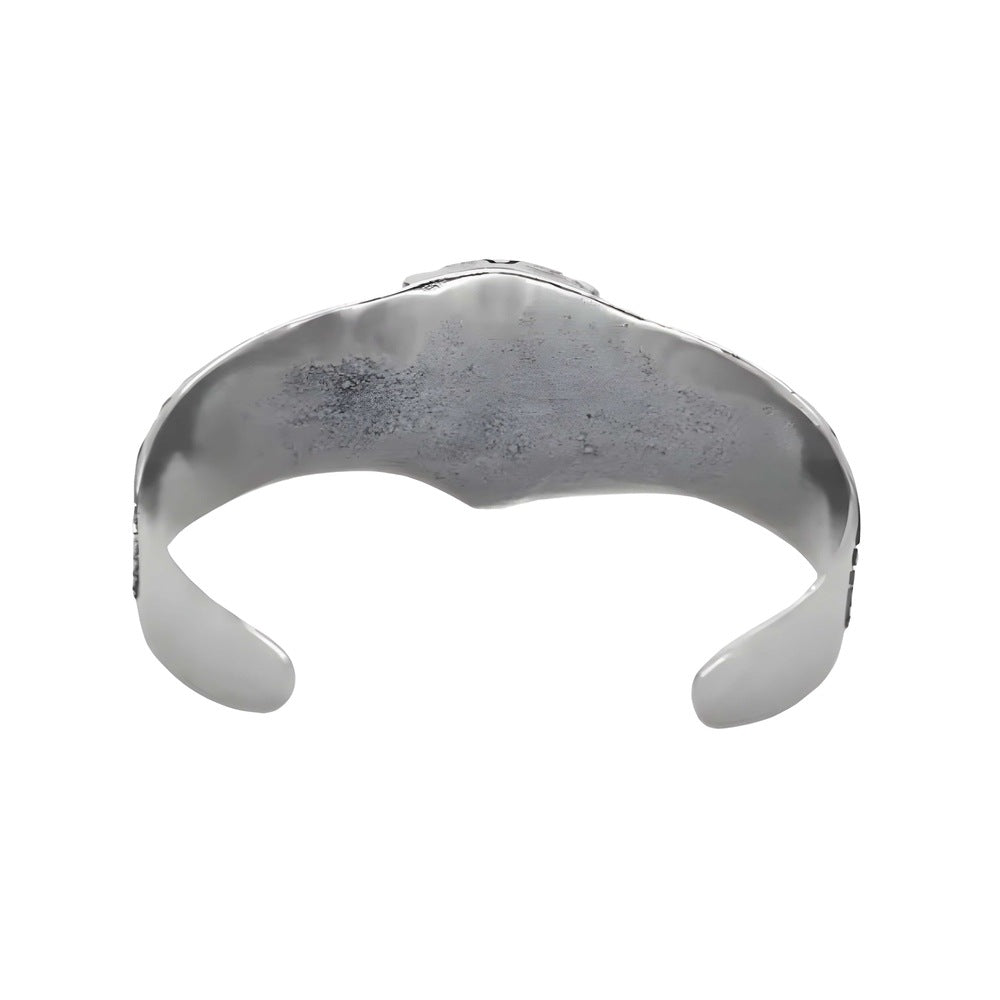 AESIR BAND - Pure Stainless Steel Open Bangle Bracelet (Adjustable) for Men & Boys - THE MEN THING