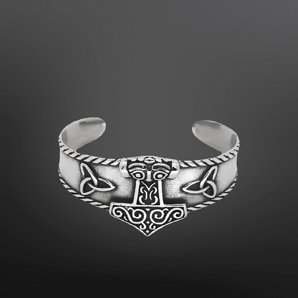 AESIR BAND - Pure Stainless Steel Open Bangle Bracelet (Adjustable) for Men & Boys