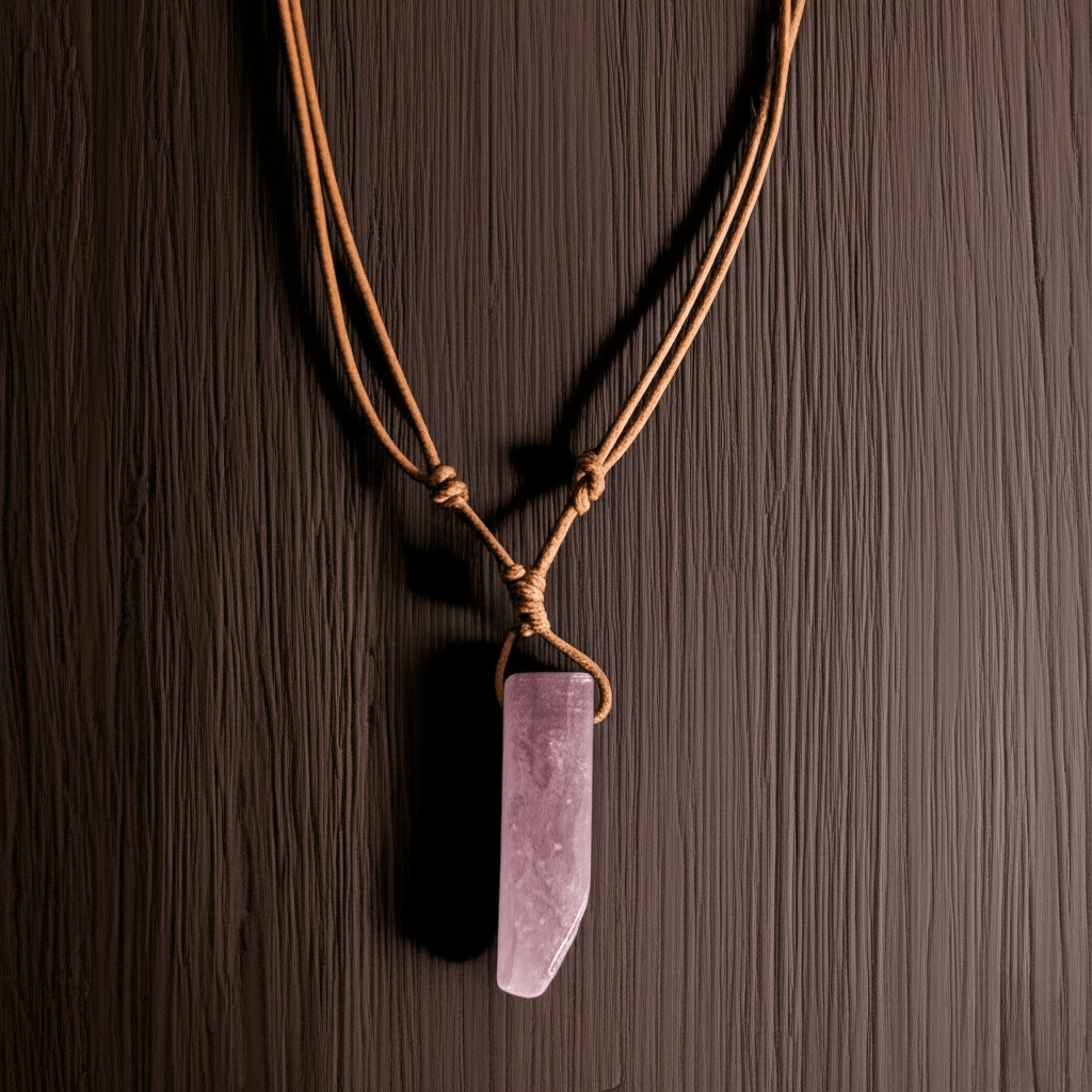 AIKO CRYSTAL PENDANT - Natural Crystal Unshaped Pendant with Adjustable Rope Chain for Men and Boys - THE MEN THING