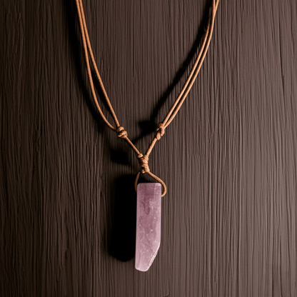 AIKO CRYSTAL PENDANT - Natural Crystal Unshaped Pendant with Adjustable Rope Chain for Men and Boys - THE MEN THING