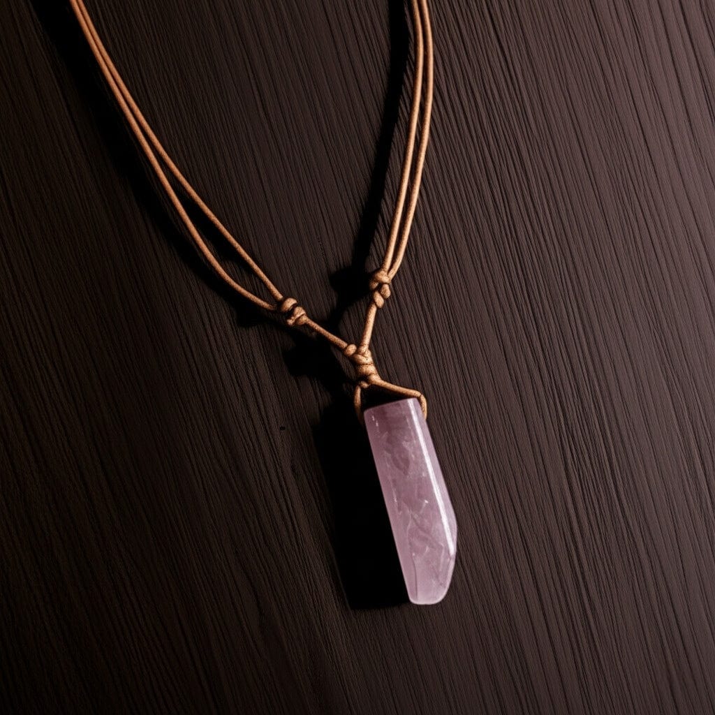 AIKO CRYSTAL PENDANT - Natural Crystal Unshaped Pendant with Adjustable Rope Chain for Men and Boys - THE MEN THING