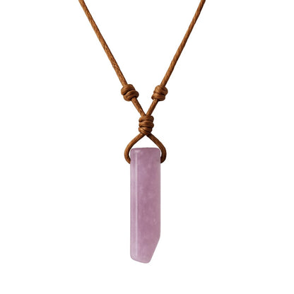AIKO CRYSTAL PENDANT - Natural Crystal Unshaped Pendant with Adjustable Rope Chain for Men and Boys - THE MEN THING