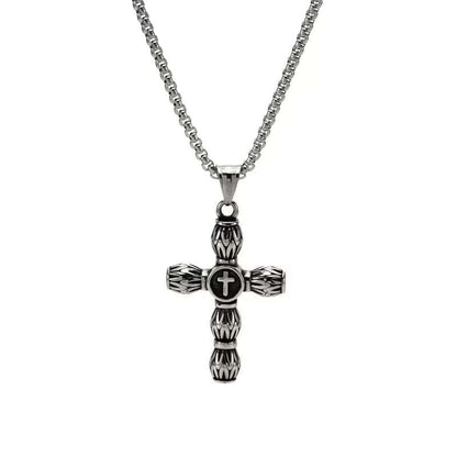 ALLMIGHTY CROSS (T) - Pure Titanium Steel Pendant with Stainless Steel 24inch Round Box Chain, European trending Style for Men & Boy - THE MEN THING
